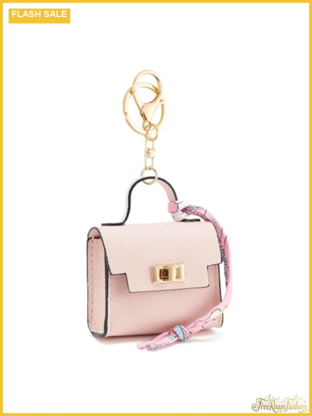 PU Leather Mini Backpack Keychain Coin Purse Twist Lock with Key Ring and Handle